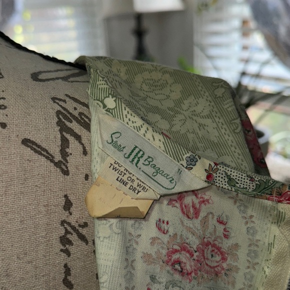 VINTAGE 60s/70s prairiecore/cottagecore Sears Jr Bazaar flutter sleeve dress - Picture 8 of 10